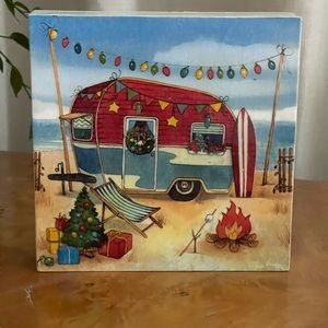 Whimsical Christmas plaque for RV life, Coastal Christmas